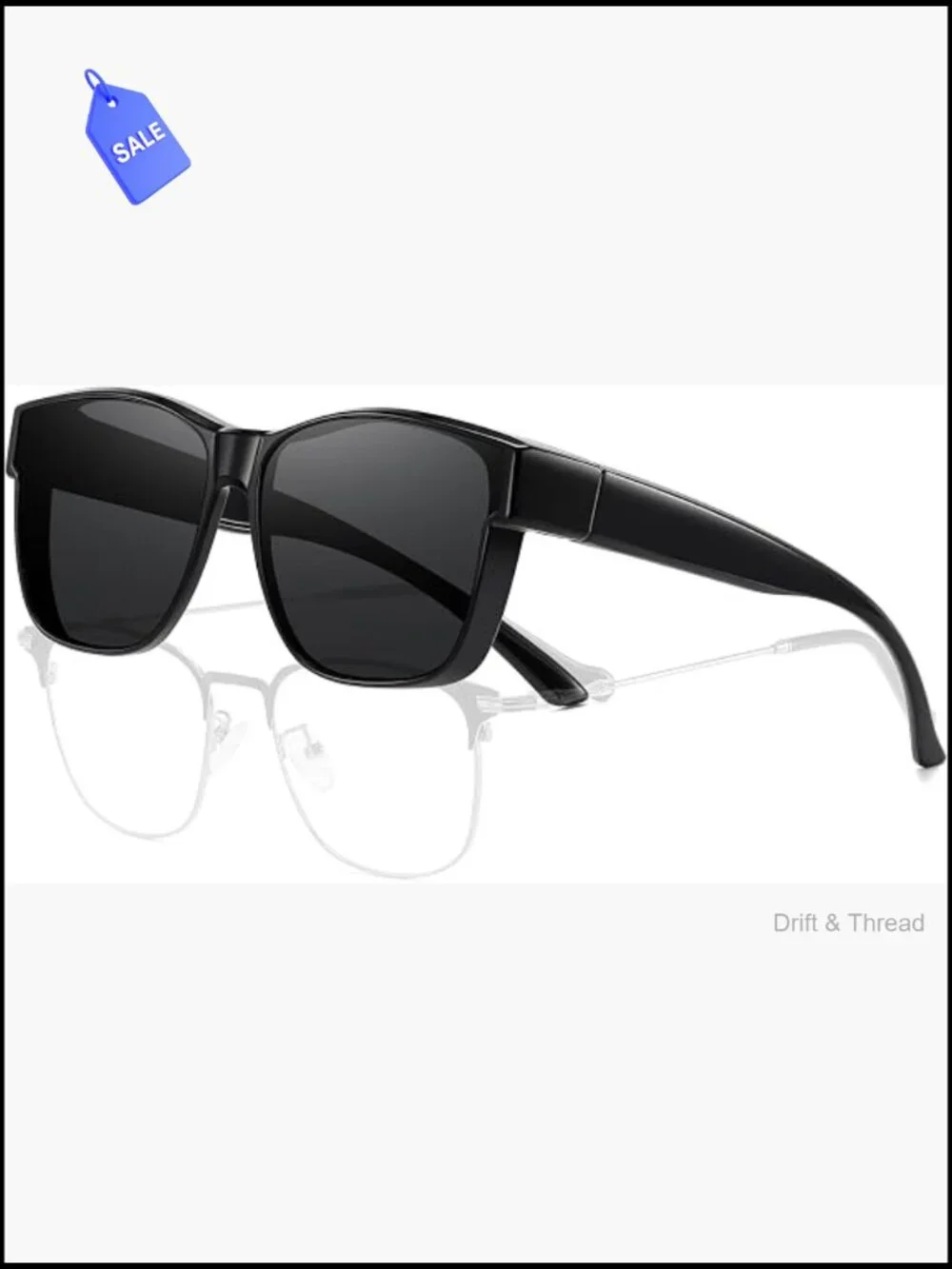 Fit Over Sunglasses Polarized Oversized UV400 Protection for Driving Square